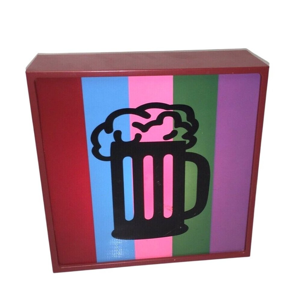 Beer Mug Light Box Bar Sign ManCave Decor - Red, Blue, Pink, Green, Purple - Picture 4 of 7